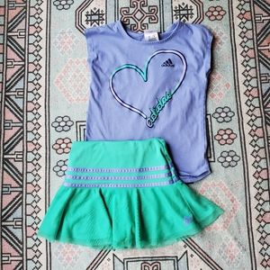 Adidas Girls Shirt + Skirt Play Set SZ 6/S